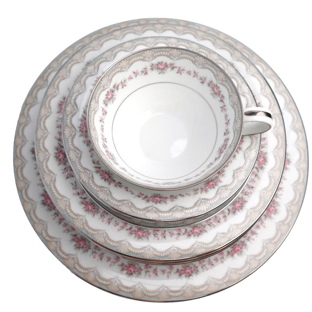 Vtg Noritake China Glenwood Dinnerware 7 Piece Place Setting for one #5770 Japan - Picture 6 of 16